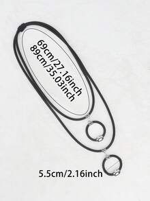 MARLIWOO 1pc Fashionable Hollow Geometric Layered Necklace, Minimalist Daily Jewelry For Women - Multicolor - View 9