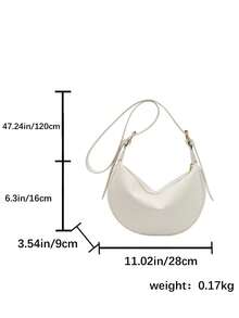 Fashionable New Women's Shoulder Bag, Solid Color Minimalist PU Leather, Suitable For Dates, Shopping, Versatile & Elegant - White - View 11