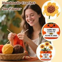 1pc Handmade Crocheted Desktop Decor, Cute Daisy Plant Pot Doll, Lovely Design, Great Birthday Gift For Best Friend, Girlfriend, Sister, Mom, Grandma, Coworker, Family, Keychain, Positive Emotion, Creative Party, Valentine's Day, Plush Doll, Room Decor, Memorabilia - Multicolor - View 4