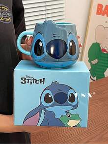 Disney 陶瓷生日礼物马克杯，情侣水杯，家用史迪奇办公杯，高性价比史迪奇陶瓷马克杯，办公饮水杯，大容量情侣水杯，可爱牛奶杯，浮雕矮款大容量马克杯 - 彩色 - 查看 16