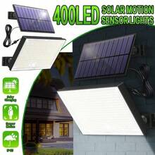 2500 Lumens 400 LED Solar Outdoor Light Strip With Remote Control, 3-Head Sensor Light, Wide Angle Solar Wall Light, IP65 Waterproof Flood Wall Light, 3 Modes Solar Outdoor Light - 400LED - View 4