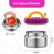 MAISON HUIS 8oz Soup Thermo Wide Mouth Vacuum Insulated Thermo Jar Leak Proof Stainl Steel Food Container For HotandCold Food Lunch Soup For School Travel Purple - Màu tím - Xem 6