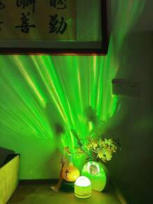 1个16色极光USB夜灯，带火焰效果和星空投影，触控和遥控操作，营造梦幻氛围，打造温馨卧室氛围，是感恩节和圣诞节装饰的理想之选，舒适空间，迷你投影灯，装饰照明 - 彩色 - 查看 3