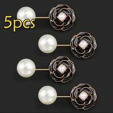 优雅山茶花别针套装 - 防滑衬衫夹，安全女士配饰 - 多色 - 查看 12