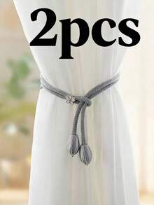 1件/2件装橄榄绿窗帘绑带，多种颜色可选，适用于窗帘固定和装饰，生日和毕业礼物 - 米色 - 查看 15