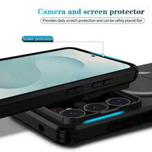 Foldable Stand Phone Case With Sliding Camera Cover + [Full Camera Protection] For Galaxy S26Ultra S25Ultra/A55/A56/A16/A17/A26/A36, Also Compatible With S26 S24/S24 FE/S25/S25/S25 FE Magnetic Car Mount Holder, Matte Finish Anti-Drop Phone Protective Case, Sliding Phone Case, Fashion Phone Case, Christmas Gift, Winter Gift - Black - View 6