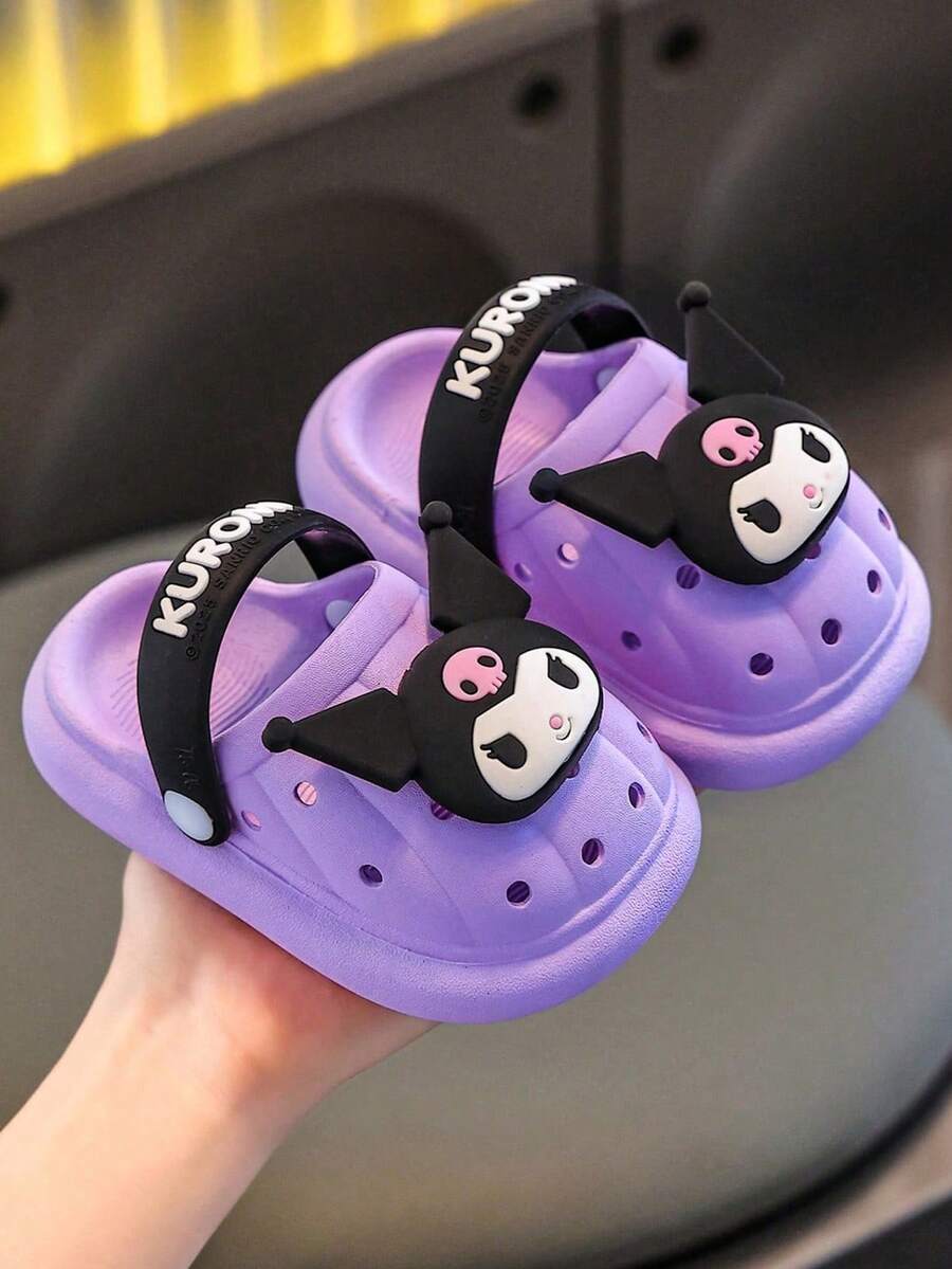 Sanrio 1 par de sandalias casuales para niñas livianas, suaves y cómodas para uso al aire  en la playa - Morado - Ver 1