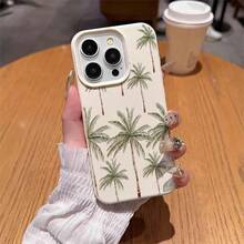 1个TPU材质清爽水彩椰树图案手机壳，兼容 17 Pro Max/17/16 Pro Max/15/13/12/11、S20 FE/A15/S24/A55，兼容红米Note 11/Note 12/Note 13 Pro，全包防摔软壳保护套，国际版，非国内版 - 白色 - 查看 4