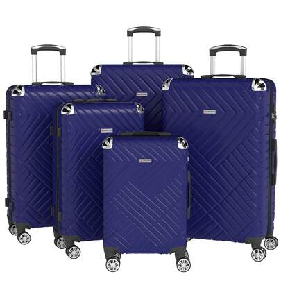 YSTYLE 3/5 Piece Hardside Luggage Set (12, 18, 20, 24, 28 Inch), With Scratch-Resistant And Impact-Resistant ABS Shells, Spacious Design And Four 360-Degree Spinner Wheels