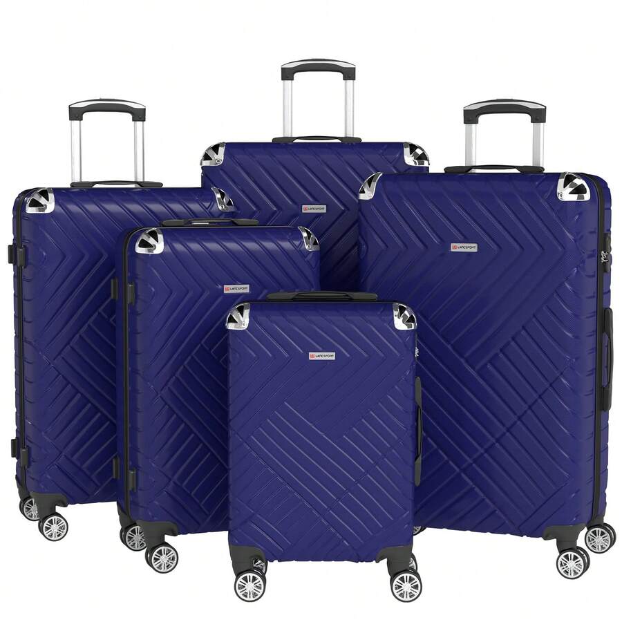 YSTYLE 3/5 Piece Hardside Luggage Set (12, 18, 20, 24, 28 Inch), With Scratch-Resistant And Impact-Resistant ABS Shells, Spacious Design And Four 360-Degree Spinner Wheels - Royal Blue - View 1