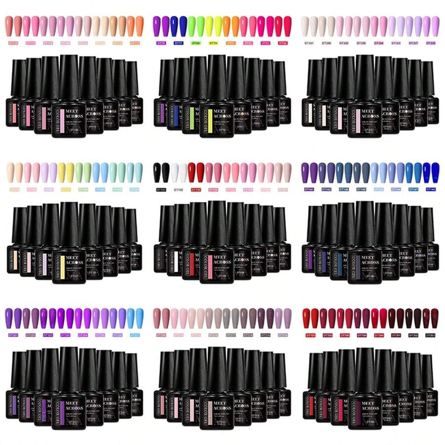 MEET ACROSS 8PCS/Set Gel Nail Polish Set Summer Nail Supplies Nude Pink Blue Red Blue Gel Polish Set Semi Permanent Nail Polish Nail Glue Soak Off UV LED Nail Art Gel Varnish Most Polular Colors Gel Nail Kit Manicure Kit Nail Art DIY Home Salon Gift For Women Nails - Nhiều màu - Xem 1