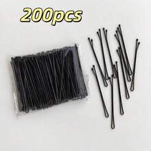 50/100/200个/套 韩式极简波浪发夹，5厘米，4种颜色可选，女士卷发和直发造型配饰，轻松驯服碎发 - 理想礼物，日常发型，控制毛躁，极简设计，轻巧发夹，光滑表面，多包装发夹，小巧发卡，校园必备 - A-黑色 - 查看 14