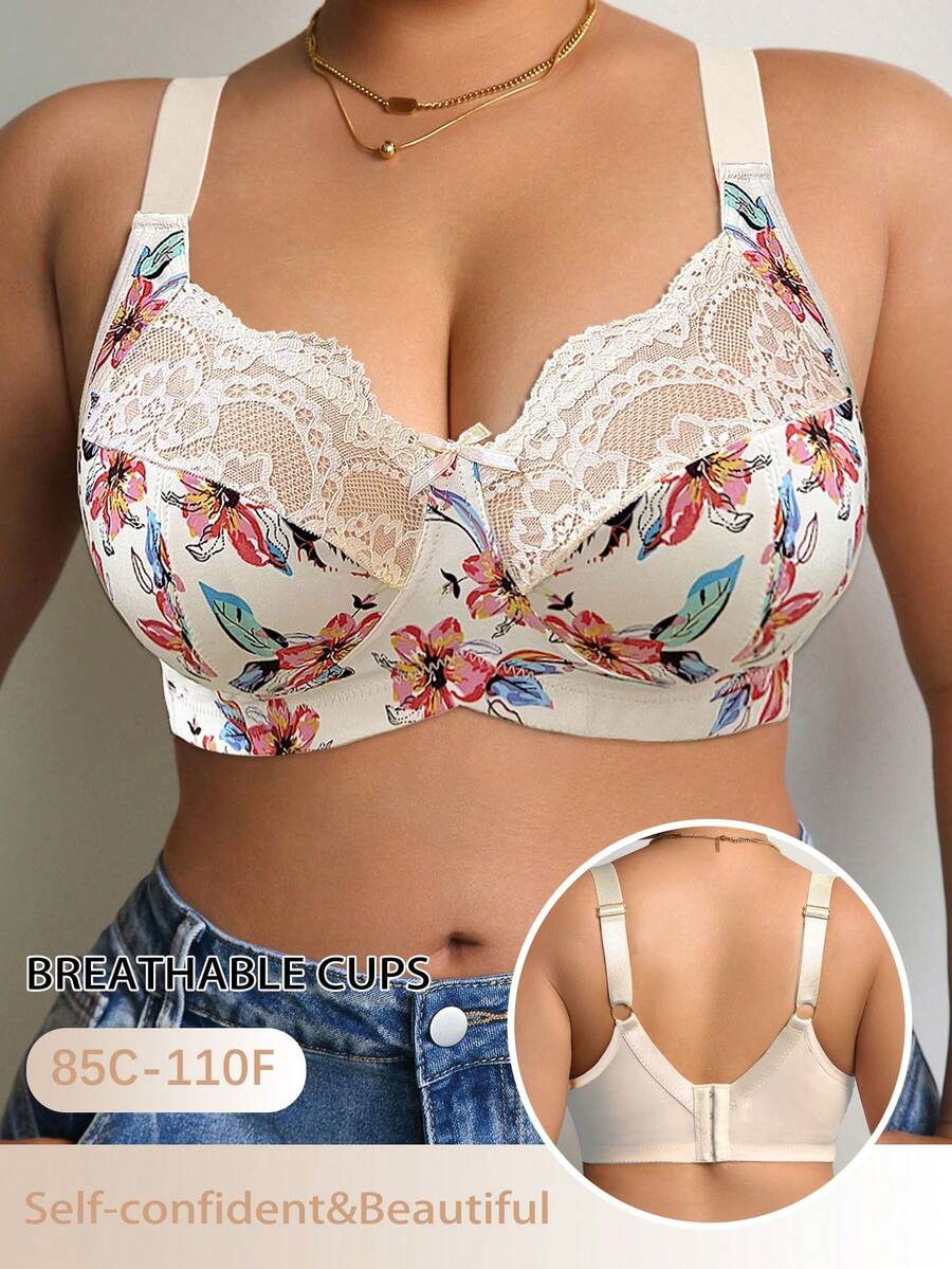 Plus Size Women Fashion Wireless Padded Bra