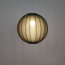 Pleated Spherical Lamp Shade, Soft Atmosphere Fabric Pendant Light Shade, Handmade Fabric Lamp Shade - Round - View 4