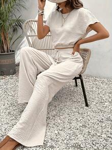Lady's Comfortable Vacation Work Uniform For Casual And Fashionable Wear - 杏色 - 查看 4