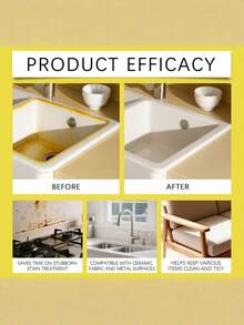 Multi-Purpose Stain Remover Powder, Daily Household Kitchen Surface Oil Stain & Dirt Multi-Purpose Cleaning Powder - Powdery - View 2