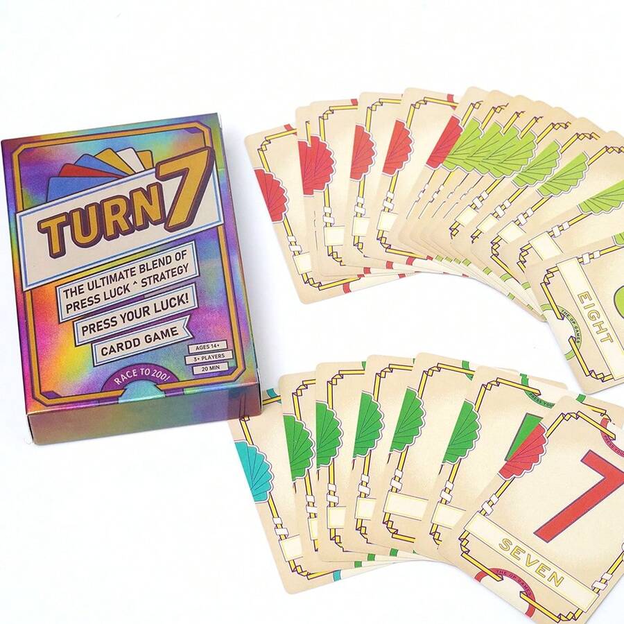 《TURN 7》是一款快节奏的卡牌游戏，适合家庭之夜——刺激的冒险策略桌面挑战——充满风险与回报的派对乐趣——便携式旅行设计——易于上手，适合多人游戏——社交聚会和竞技策略的理想之选。 - 薄荷綠 - 查看 1