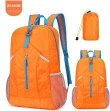 Foldable Hiking Backpack Lightweight Packable Basic-Daypack Collapsible Bag Water-Resistant Travel Men Women Camping Cycling Outdoor - quả cam - Xem 1