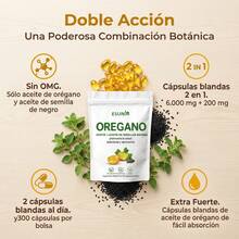 Cápsulas blandas de orégano. El aceite de orégano con aceite de semilla negra promueve la salud inmunitaria estacional y fortalece. Cápsulas de suplemento de aceite de orégano. Sin OMG ni gluten. 300 cápsulas blandas. Suplemento dietético. - 300 unidades - Ver 3