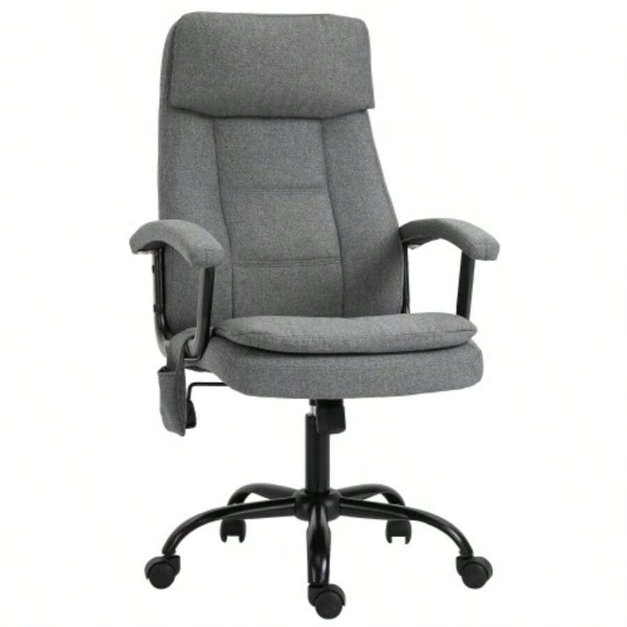 Massaging Office Chair, Ergonomic Office Chair, Height-Adjustable Gaming Chair, Grey - Grey - View 1