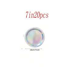 20pcs 7"/9" Disposable Paper Plates, Leak-Proof & Thick, 3-Second Cleanup, Party/Camping/Home Use, Reusable, Suitable For Birthday, Party, Graduation, Christmas, Thanksgiving, Halloween - Silver - View 22