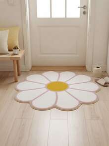 1pc Faux Wool Sunflower Decorative Carpet, Flower Decor Rug, Decorative Rug, Bedroom Decor, Small Rug, Carpet, Home Decor, Living Room Carpet, Living Room Small Rug, Bedroom Rug, Living Room Home Decor, Outdoor Rug, Washable Carpet - Multicolor - View 6