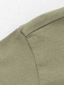 Balabala 男童休闲柔软纯棉短袖T恤，印有太空冒险主题图案 - 軍綠 - 查看 7