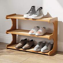 LIVINGANDHOME 3/4/5 Tier Bamboo Shoe Rack,Floor Standing Shoes Storage Shelf Rack,Shoes Storage Organizer For Hallway Enterway - Brown - View 7