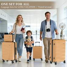 YSTYLE 4-Piece Hardside Luggage Set (12/20/24/28 Inches), With Scratch-Resistant And Impact-Resistant ABS Shells, Spacious Design And Four 360-Degree Spinner Wheels - Gold - View 2
