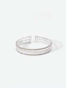 Opalesca Gelang dengan rhinestones dan mutiara tiruan - Perak - View 2