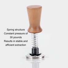 Stainless Steel Coffee Tamper With Solid Wood Handle - 51mm Flat Bottom Pressing Tool For Home And Cafes - Apricot - View 5