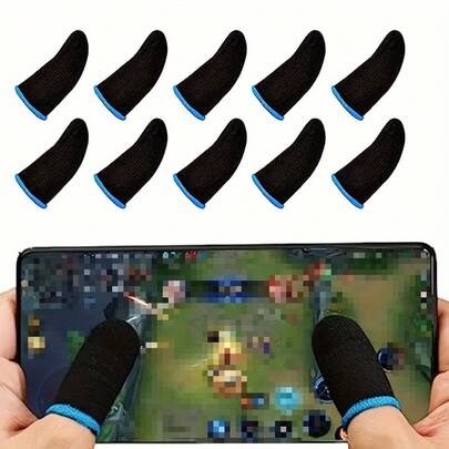 10pcs Of Seamless, Sweat-Proof, Breathable Gaming Finger Cots (Including Thumb Protector)
