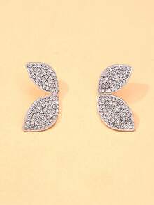 Bộ trang sức gồm dây chuyền và bông tai hình hoa đính đá bạc, phụ kiện dự tiệc. - XL2899+EH2906 - Xem 5