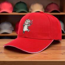 Printed Pattern Sandwich Baseball Cap Trucker Hat, Golf Hat, Fishing Hat, Casual Beach, Perfect Camping Preparation, Suitable For Fishing Trips And Beach Activities, Unisex Casual Wear, Any Outdoor Sports And Activities II6I - Red - View 4