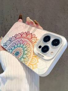 1 chiếc ốp lưng tương thích với iPhone 17/16 Pro Max/15 Plus/14 Pro, họa tiết Mandala, chất liệu TPU mờ, bảo vệ toàn thân chống sốc, các đường cắt chính xác. - Nhiều màu - Xem 5
