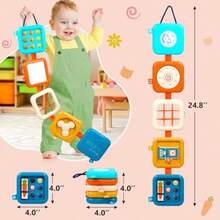 Busy Board For 1 Year Old Montessori Toys For 1 2 Boy Girl Toys Toddler Car Airplane Travel Activities Essentials 1-3 Busy Cube Stocking Learning Education Baby Toy 12-18 Months Birthday Gifts 1 2 3(Default) - Multicolor - View 3
