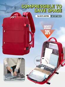 Travel Luggage Vacuum Compression Travel Backpack With Vacuum Pump Combo Set, For Cabin Bag Backpack 40x30x20 Tui Airways Travel Duffle Bag Carry-On Hand Luggage Backpack 35.56 Cm Laptop Backpack Under-Seat Cabin Bag Holdall Suitcase, Back-To-School Gifts - With Vacuum Bag and Air Pump - View 6