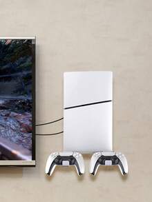 Slim Console Wall Mount - Sturdy Floating Storage Shelf With Controller Holder - Many - View 2