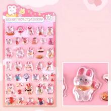 3D Stereoscopic Panda, Rabbit & Ocean Life Stickers With Faux Gemstone Embellishments, Suitable For Phone Decoration And DIY Crafts - 彩色 - 查看 5