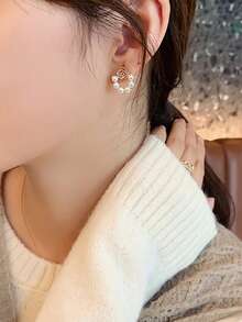 1 Pair Pearl Earrings, Minimalist Earrings - Multicolor - View 4