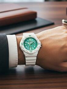 Casio 男女通用石英表，橡胶表带，圆形表盘，适合休闲、运动、户外、街头服饰等场合。 - Teal - 查看 4
