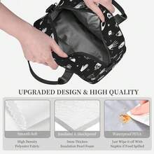 Gothic Skull Insulated Lunch Bag Reusable Lunch Box With Adjustable Shoulder Strap Cooler Tote Bag For Men Women - 歌德 - 查看 4