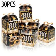 30 件黑色生日派对礼盒，包括 15 周年、40 周年、50 周年、60 周年、70 周年和 80 周年纪念礼盒、生日派对礼物、周年纪念物品、婚礼宾客装饰品、婚礼宾客礼物、情人节礼物、厨房和酒吧用品、派对礼品、圣诞节 - 黑色 - 查看 14