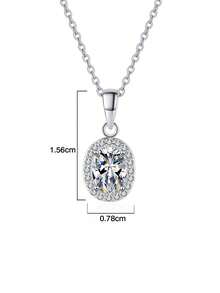 BLOVEMEE 1pc Fashionable & Elegant 925 Sterling Silver 1 Carat 5x7mm Oval Moissanite Necklace, Suitable For Women's Daily Wear, Party, Holiday, Valentine's Day, Christmas, Wedding Anniversary Jewelry Gift - XL0083M - View 4