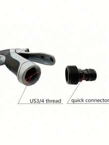 1pc High Pressure Foam Sprayer Gun, Multi-Mode Home Cleaning Spray Nozzle, Adjustable For Watering And Washing - Black - View 5