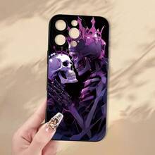 Funda de Teléfono Impresa con Patrón de Calavera Creativa y Divertida, Protección Completa Engrosada, Funda Suave de TPU a Prueba de Golpes y Caídas, Regalo de Cumpleaños o Festivo para Hombres y Mujeres, Compatible con iPhone 16 15 14 13 12 11 XS XR X 7 8 Mini Plus Pro Max S - Colores mixtos - Ver 2