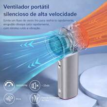 Portable Turbo Fan With Digital Display, Brushless Motor, 150 Speeds And USB Charging - Grey - View 6