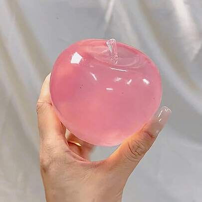 Soft & Smooth Crystal Big Apple, Ultra-Thin Skin, Malleable Cream Texture Squeeze Toy Ball, Suitable For Desktop Decor, Office Stress Relief, Ideal Gift