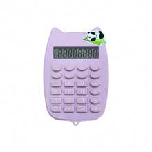 8-Digit LCD Display Cute Cat Ear Shaped Calculator - Basic Arithmetic, Percentage Calculation, Square Root, Memory Function (-), One-Key Reset, Auto Power Off, Battery Powered | Suitable For Students, Homework And Classroom Use - Batteries Not Included (Random Panda Sticker Accessories) - Panda Sticker Merchandise - View 13