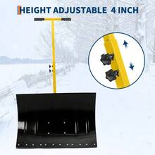 Snow Shovel With Double Handle, Heavy-Duty D-Grip Ergonomic Design, Non-Slip Adjustable Lightweight Ice Removal Tool For Driveway, Sidewalk, Home, Garage, Garden, Outdoor & Camping Use - Black (2) - View 6